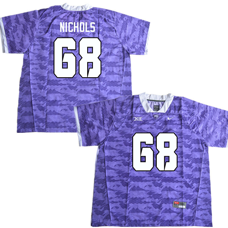 Men #68 Michael Nichols TCU Horned Frogs College Football Jerseys Sale-Purple Limited